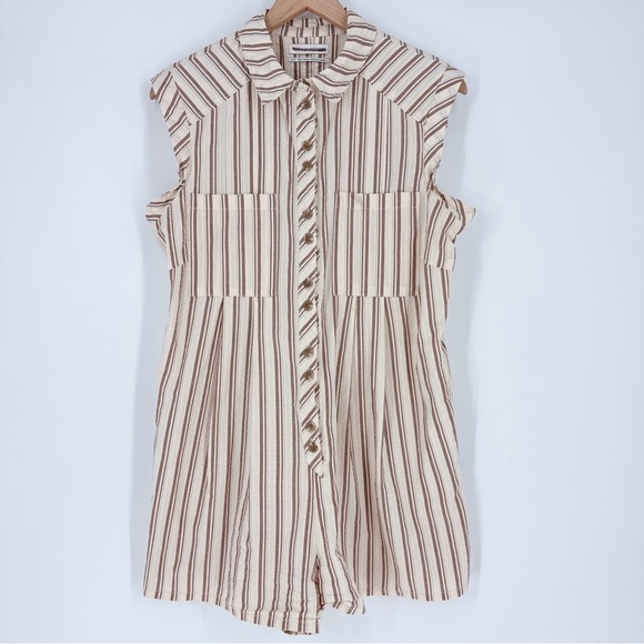 Urban Outfitters Zoey Workwear Striped Romper - Picture 6 of 16